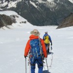 Abstieg vom Dom über den Hohberggletscher. | Foto: Ben Weiler