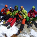 Fünf glückliche Österreicher am Gipfel des Fitz Roy (Sepp, Timo, Peter, Roli und Stefan, von links nach rechts). | Foto: Inhöger Sepp Jun.
