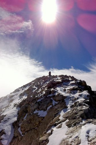 Am Gipfel der Civetta, einem der höchsten Gipfel der Dolomiten (3.220 Meter). | Foto: Basti Fiedler