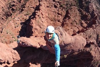 Fabi Hagenauer auf einem der Fisher Towers | Foto: Fabi Hagenauer