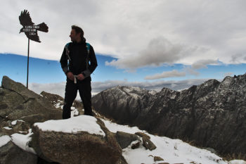 Winter Mitte September: Kalter Nordföhn am Gipfel des Kleinen Ifinger. | Foto: Sabine Dettling