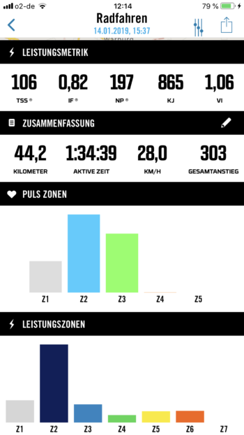 Ansicht Wahoo App