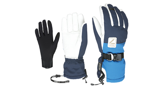 weiß blaue Winterhandschuhe